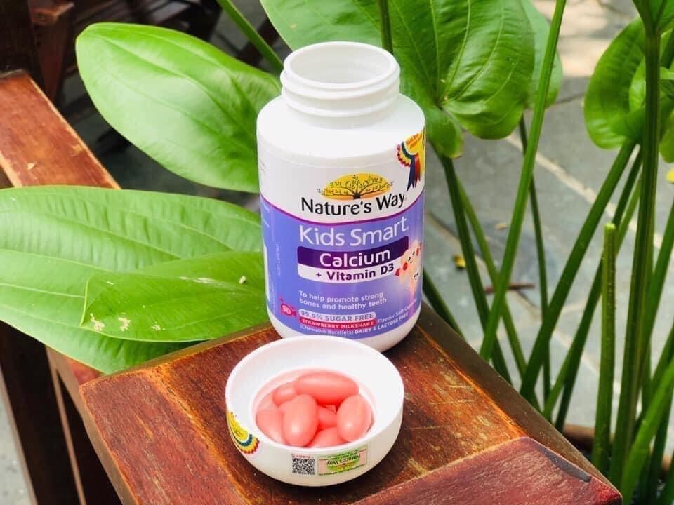 Viên Nhai Cho Bé NATURE’S WAY Kids Smart Calcium + Vitamin D3 Burstlets Bổ Sung Canxi Giúp Bé Phát Triển Chiều Cao