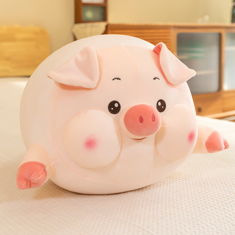 Đồ chơi nhồi bông heo con bóng tròn búp bê vải heo con gối ôm búp bê đi ngủ gối sinh nhật siêu mềm trên giường nữ