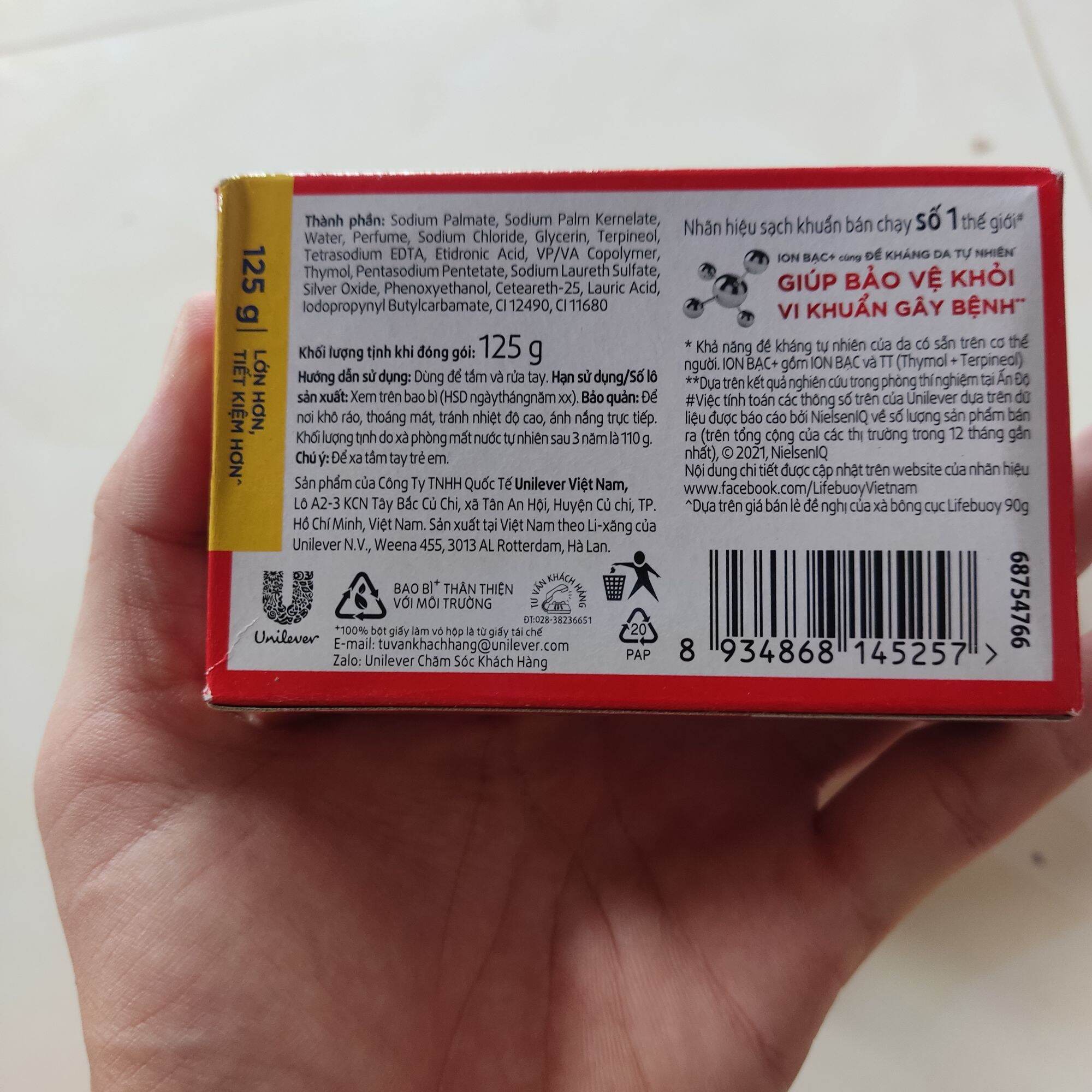 ( Free Ship ) ComBo 3 Xà Bông Cục Lifebuoy Diệt khuẩn(125g)