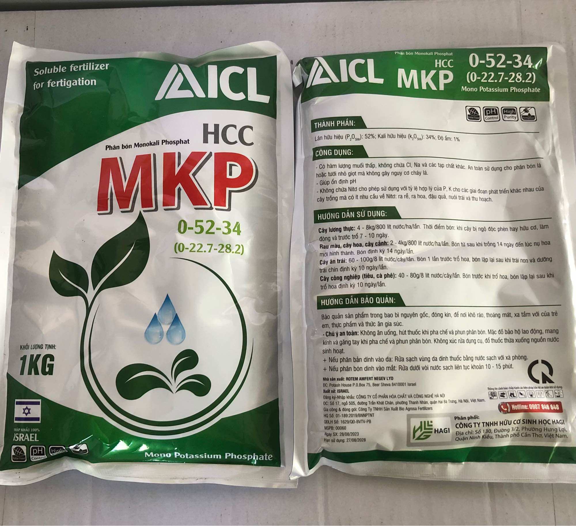 Phân bón lá MKP haifa gói 1kg