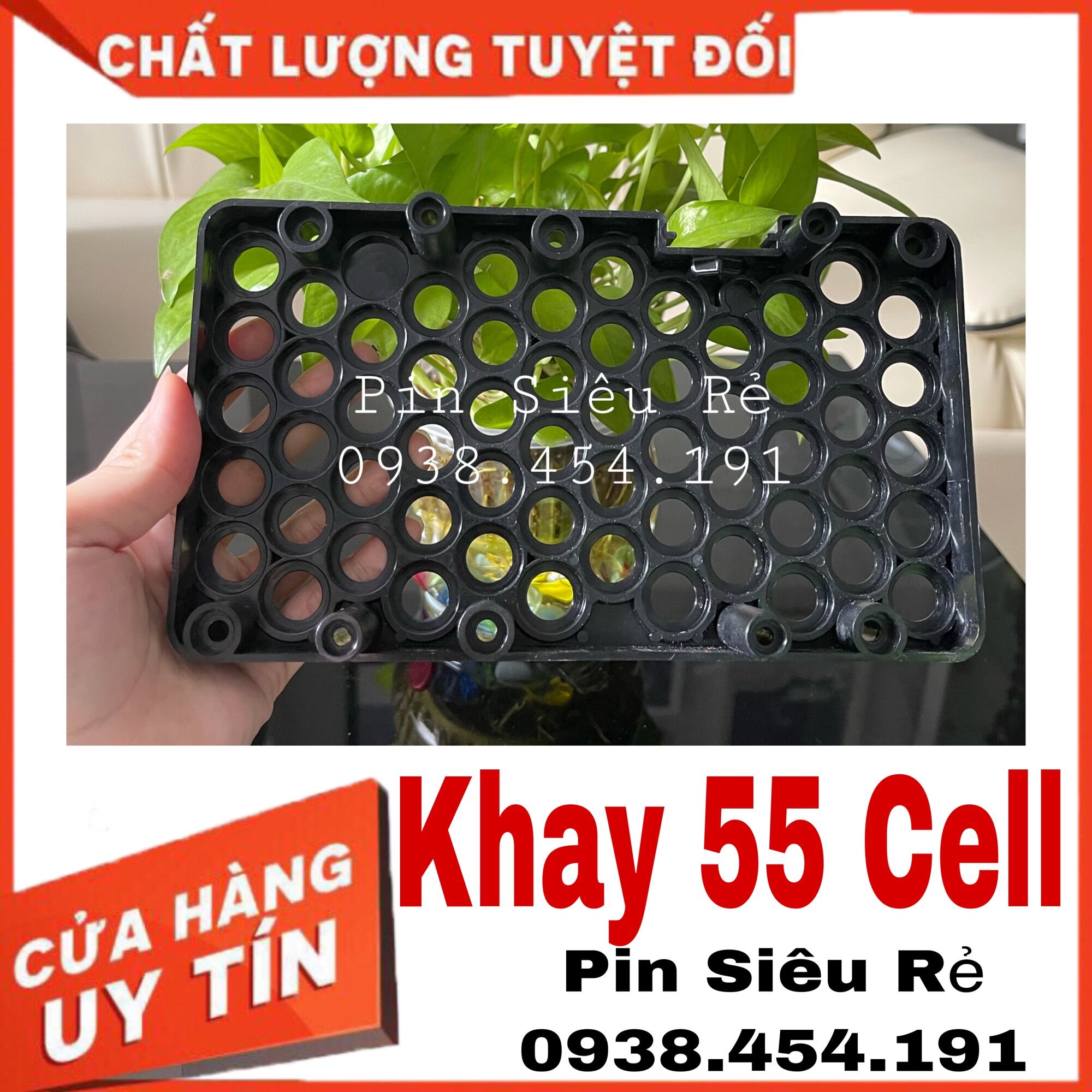 Khay pin 18650 : 55 cell