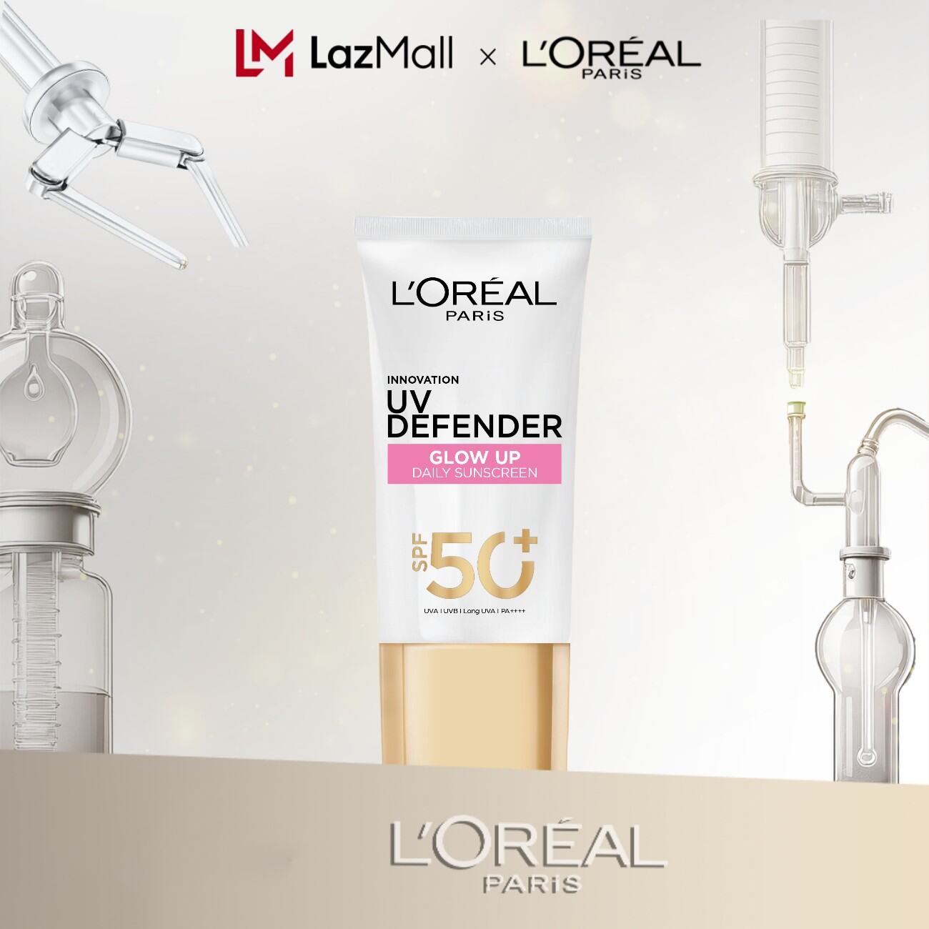Kem chống nắng Nâng tông Giảm thâm Mịn Nhẹ Bảo vệ da Chống Lão hóa L’Oreal Paris UV Defender SPF 50+ PA++++ 50ml
