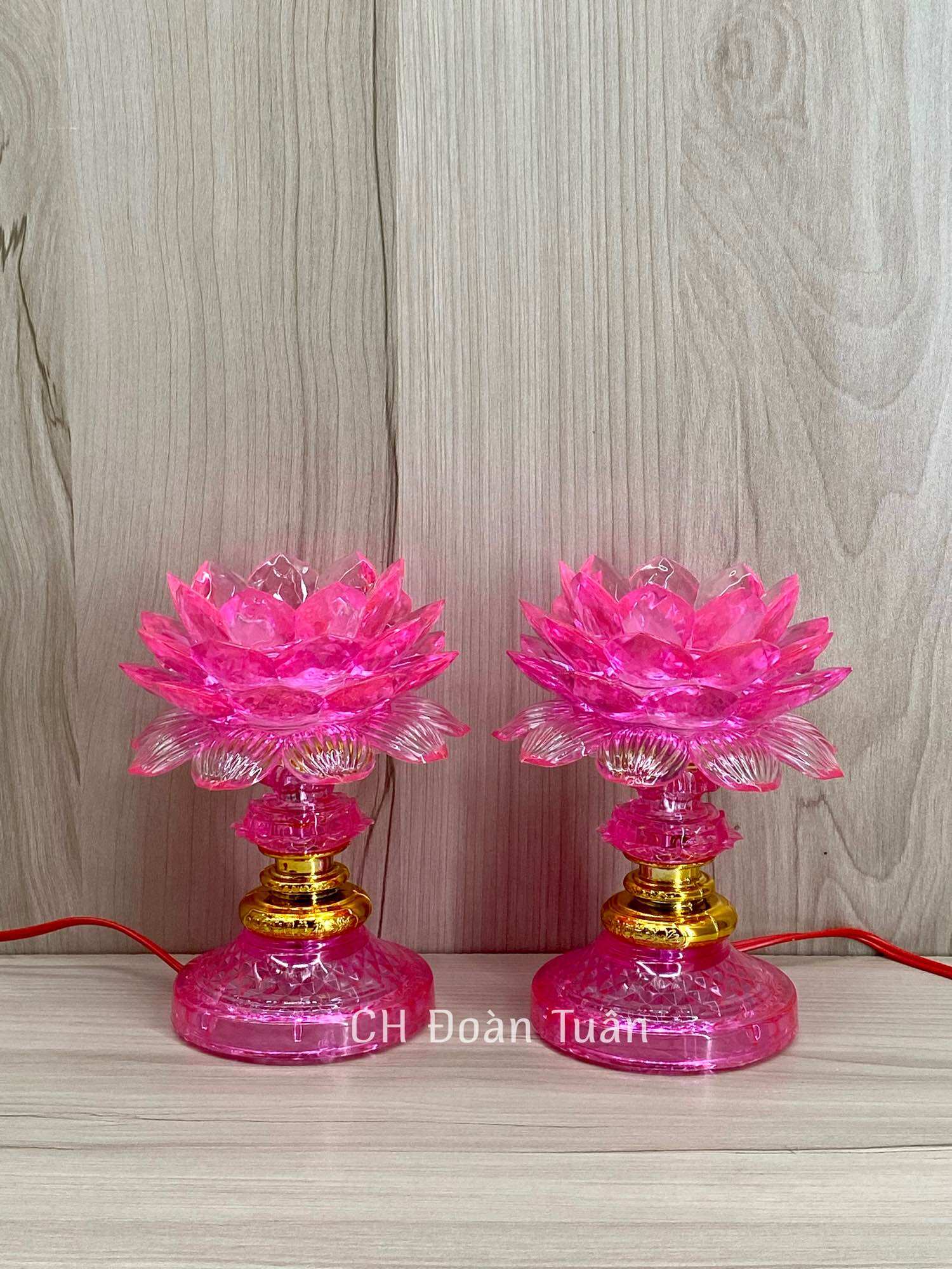 MỘT ĐÔI ĐÈN THỜ HOA SEN ĐỔI MÀU LM01,LM02,LM03