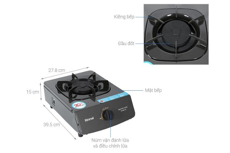 Bếp gas đơn cao cấp Rinnai MC15G