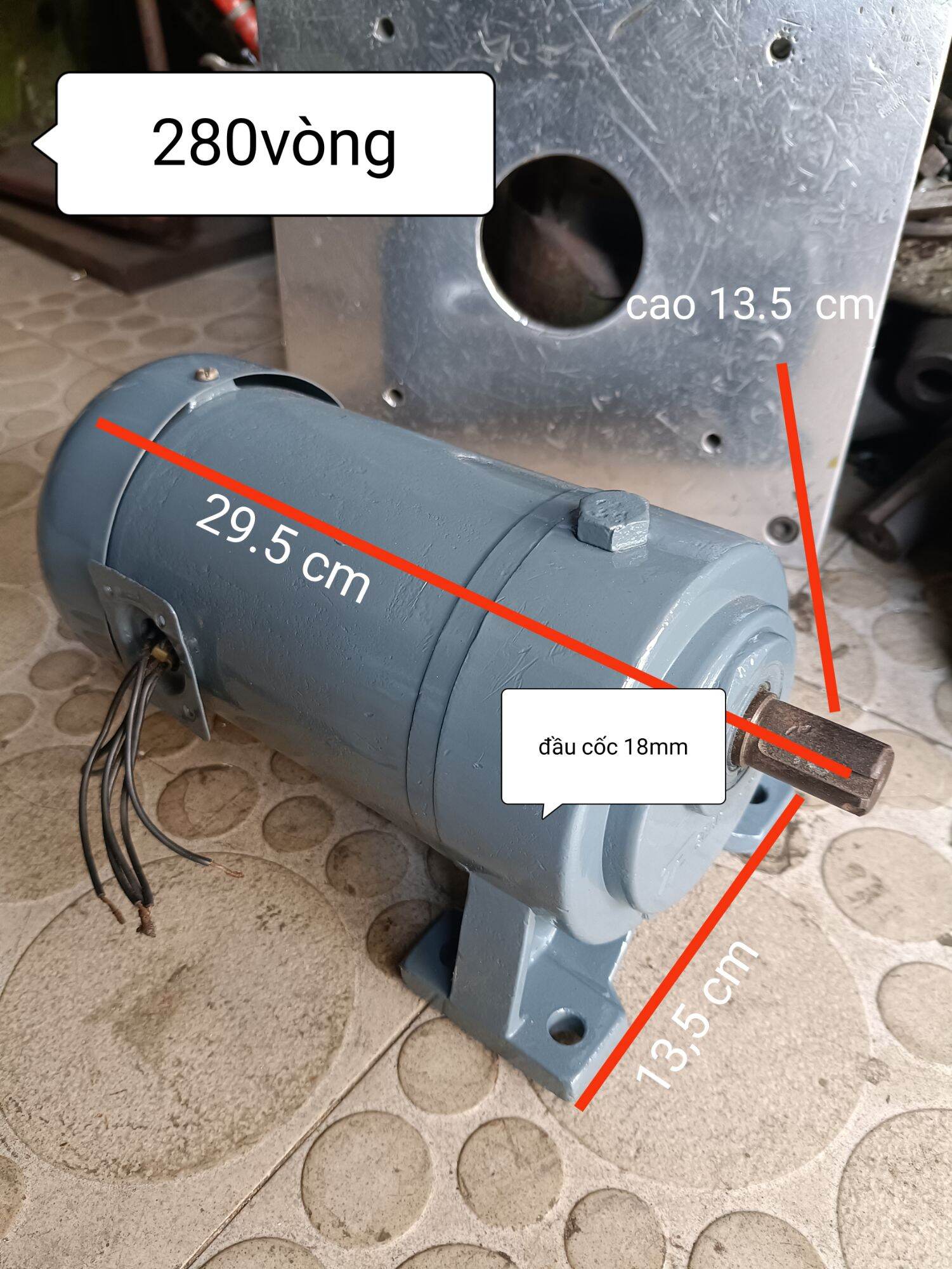 motor giảm tốc 140 vòng phút ( 200w 0.2kw ) điện 220v