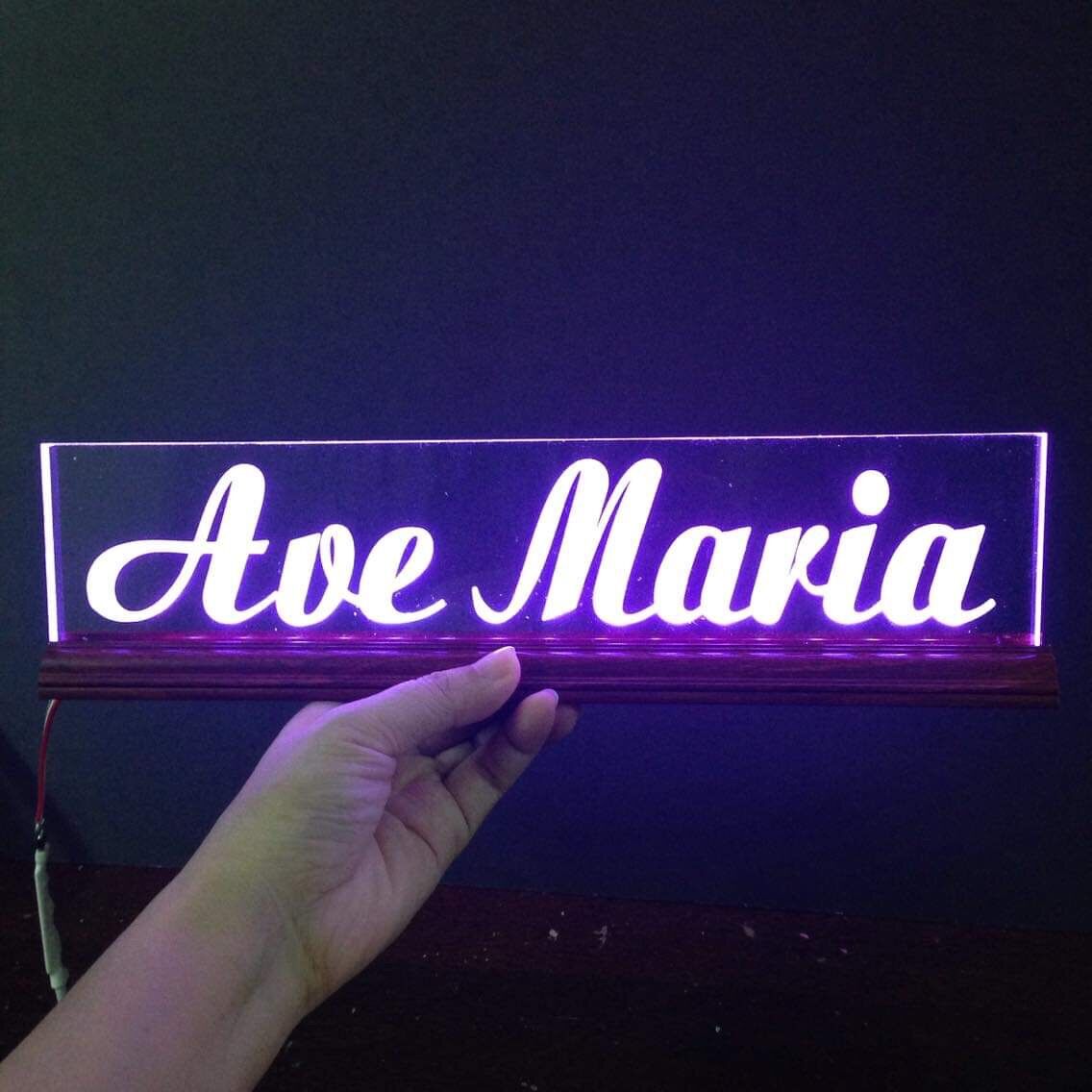 Chữ điện: Ave Maria ( 10x60cm ) để bàn