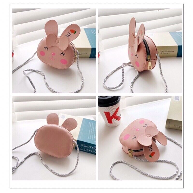 Túi đeo chéo thỏ hồng cute cho bé