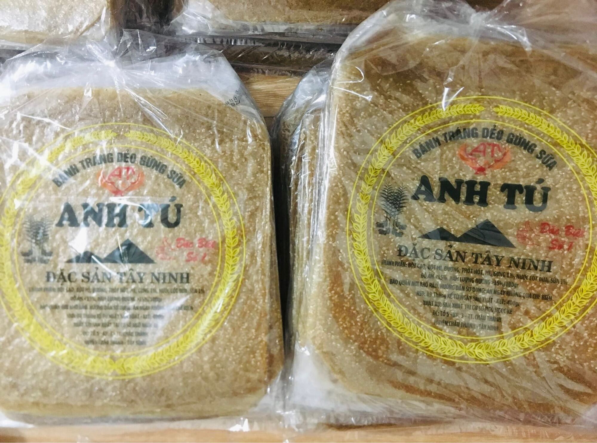 [Loại đặc biệt] Bánh tráng dẻo gừng sữa Anh Tú- Đặc sản Tây Ninh 400gr