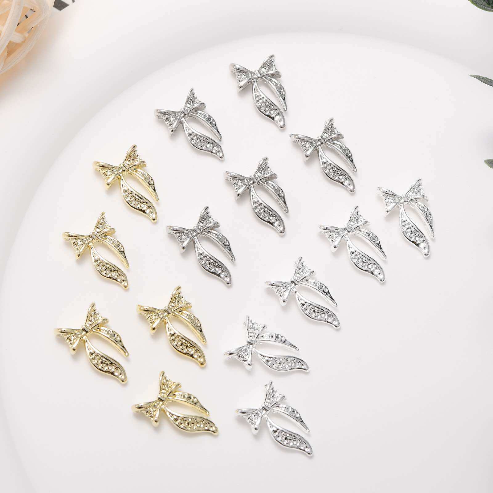 Set 5 charm nơ kiểu trang trí móng tay siêu xinh