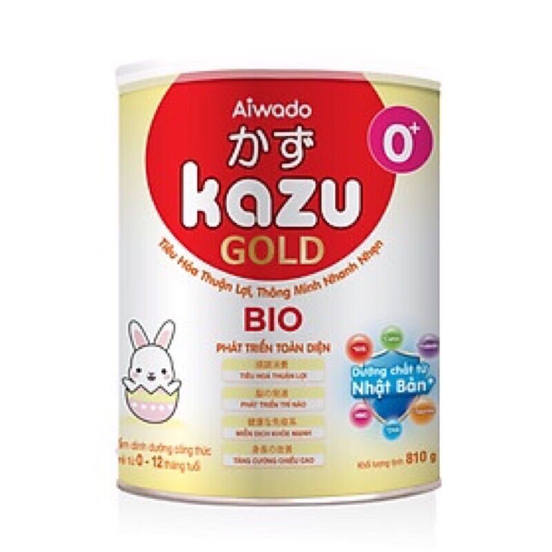 Sữa bột Kazu BIO gold 0+, 1+, 2+. 810g/lon