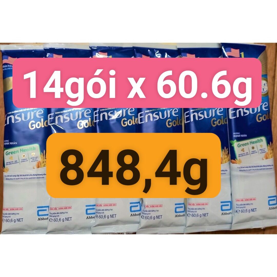 Sữa Ensure Gold vani/hạnh nhân/lúa mạch/cà phê 850g date mới nhất 2024