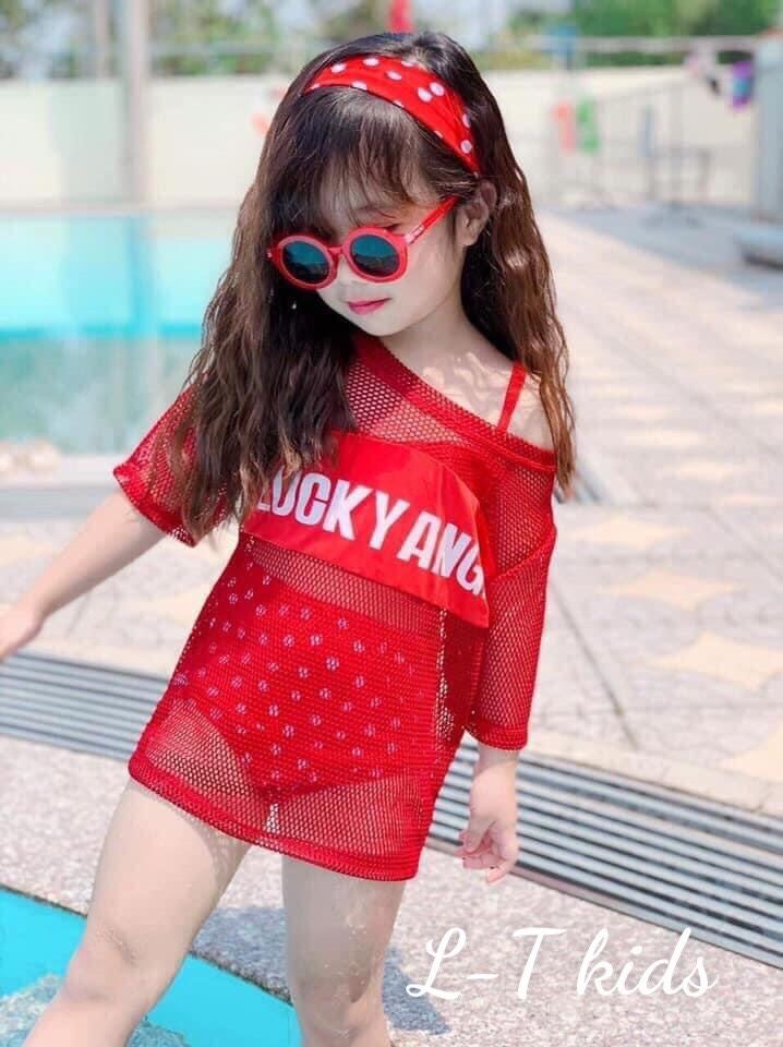 bộ bơi bé gái 4 chi tiết