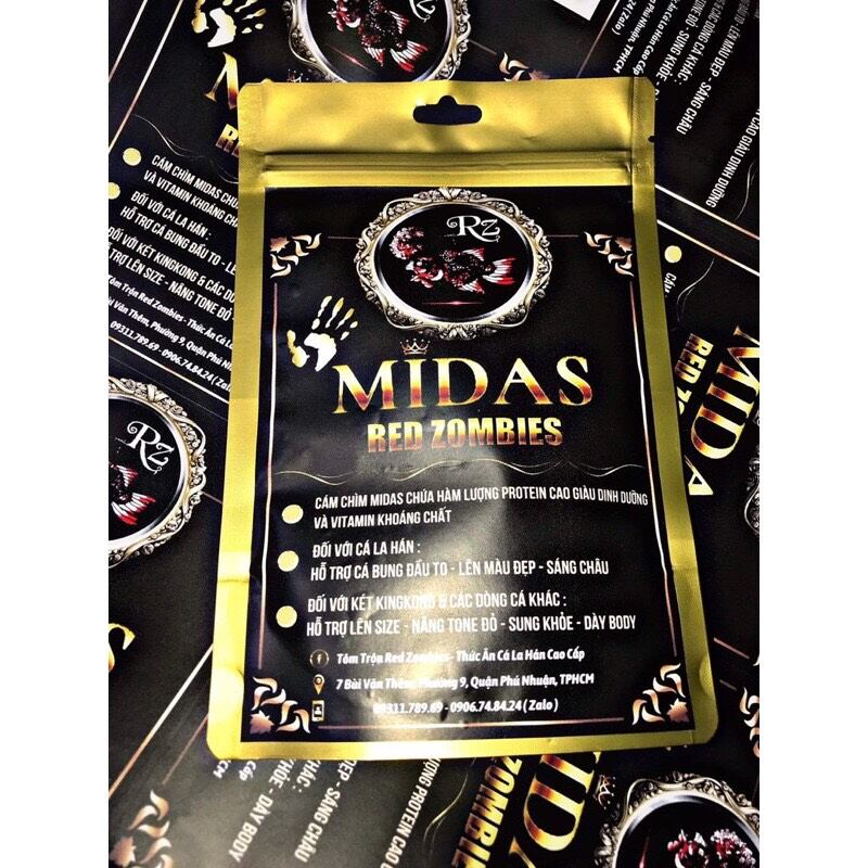 Thức ăn cá la hán cám chìm midas 150gr. phụ kiện hồ cá thức ăn cho cá la hán cám chìm midas