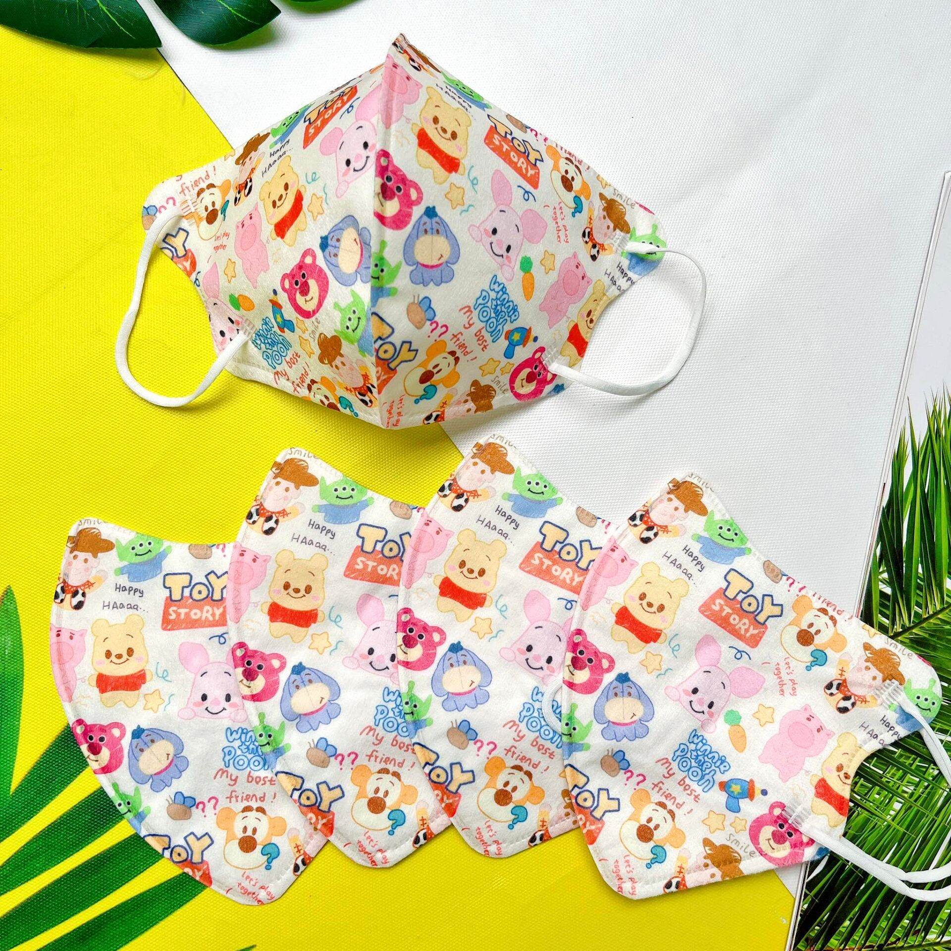 Combo 10/50 Chiếc Khẩu Trang 3D In Hình Hoạ Tiết Gấu Dễ Thương Size Người Lớn