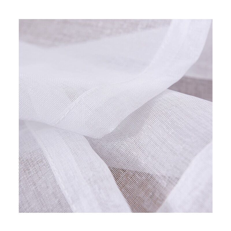 Vải rèm voan trơn xô có 3 màu ghi, trắng, nâu