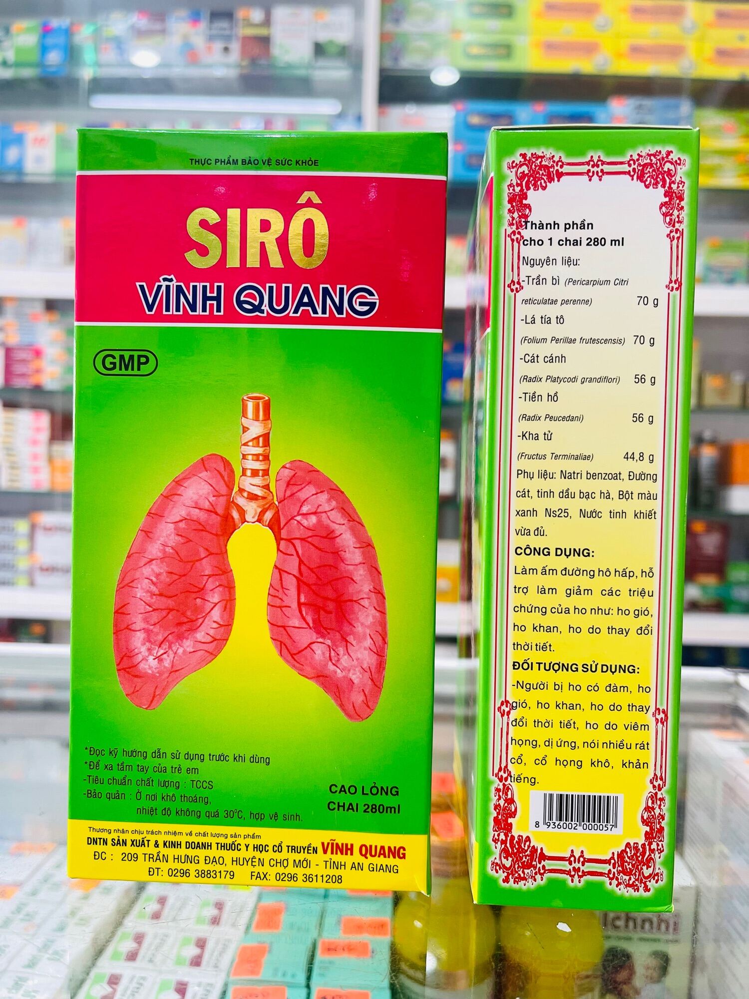 Siro ho Vĩnh Quang - 280ml - Làm ấm đường hô hấp