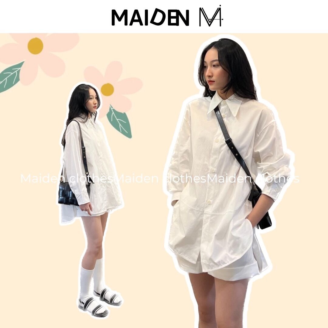 Áo sơ mi nữ dáng dài form rộng maiden