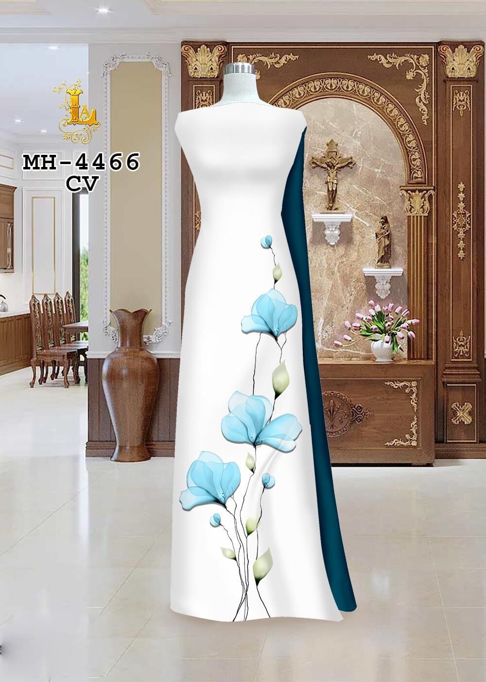 Vải áo dài lụa cao cấp in hoa