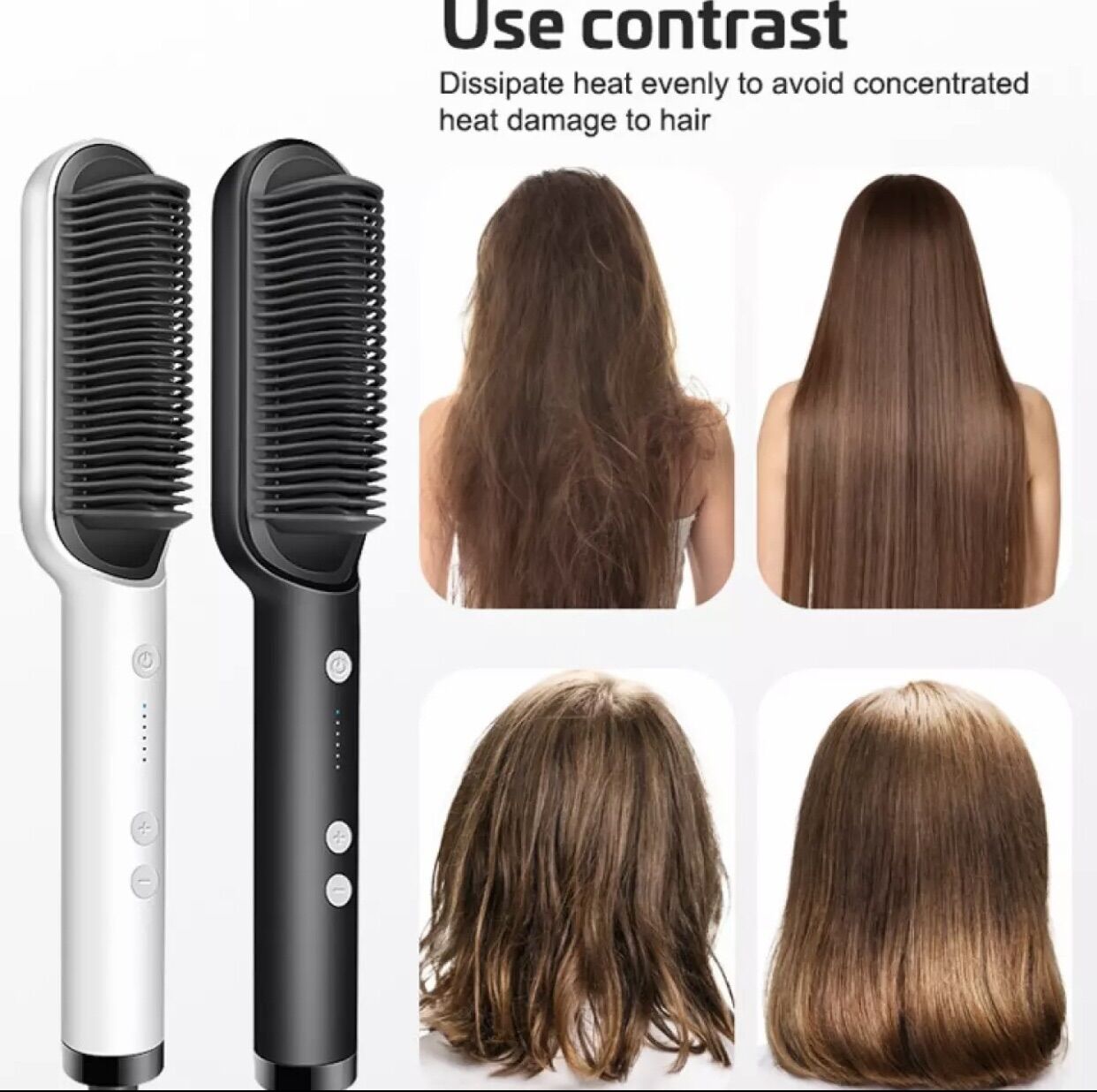 Lược Điện Chải Thẳng Tóc, Uốn Cụp Tóc Chuyên Nghiệp Tiện Lợi - Máy Uốn Tóc Siêu Tốc Hiện Đại Công Nghệ Hàn Quốc