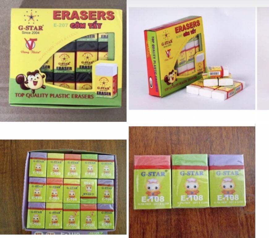 Set 10 cục GÔM (tẩy) học sinh (có 3 Màu)