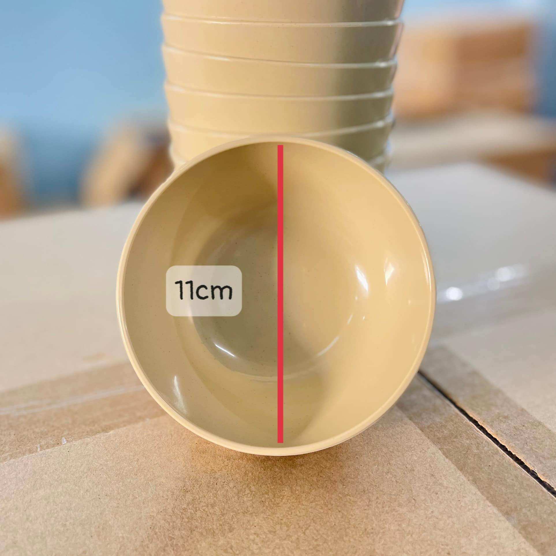 Chén cơm chén canh phíp nhựa meca nâu tốt