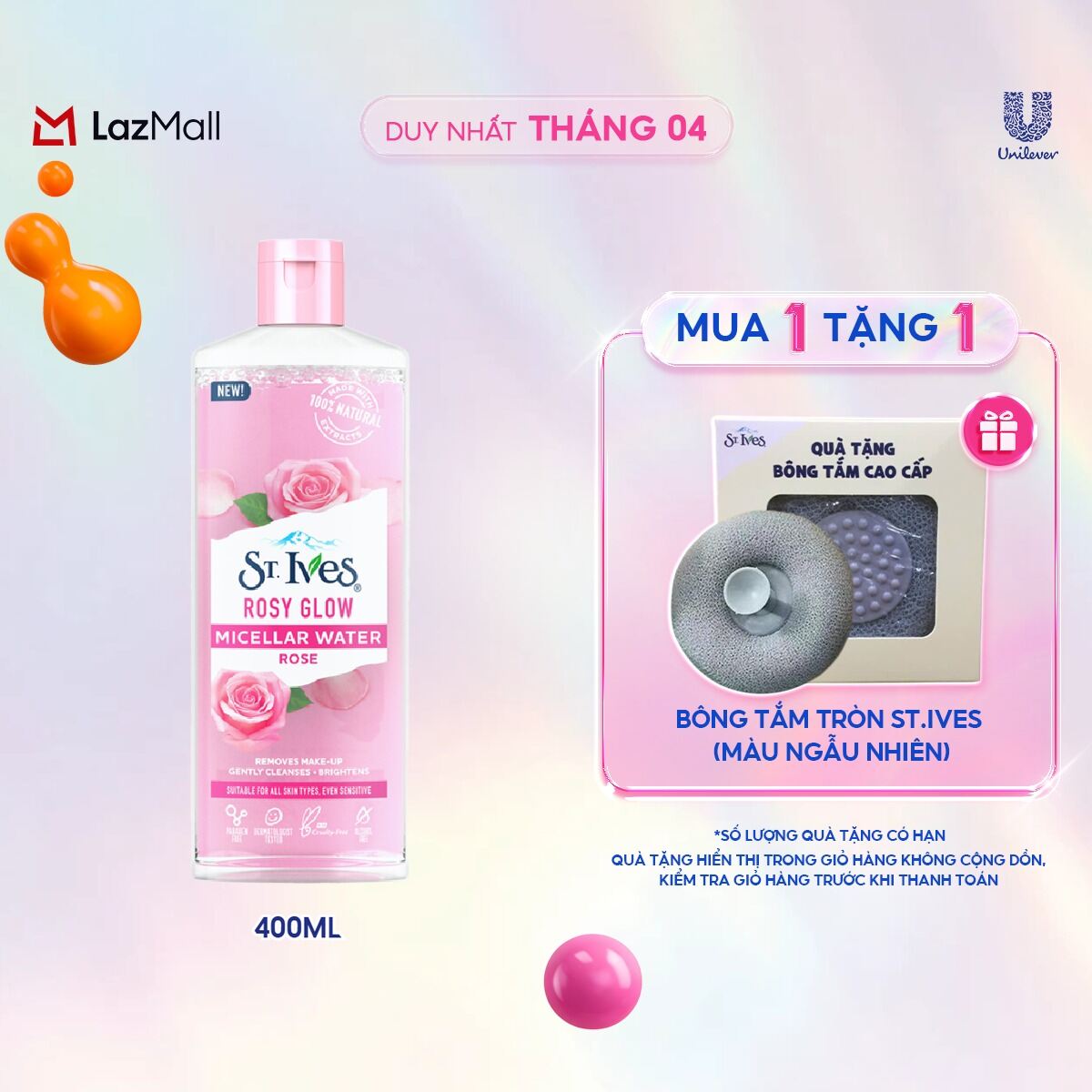 Nước tẩy trang St.ives chiết xuất Hoa Hồng 400ml