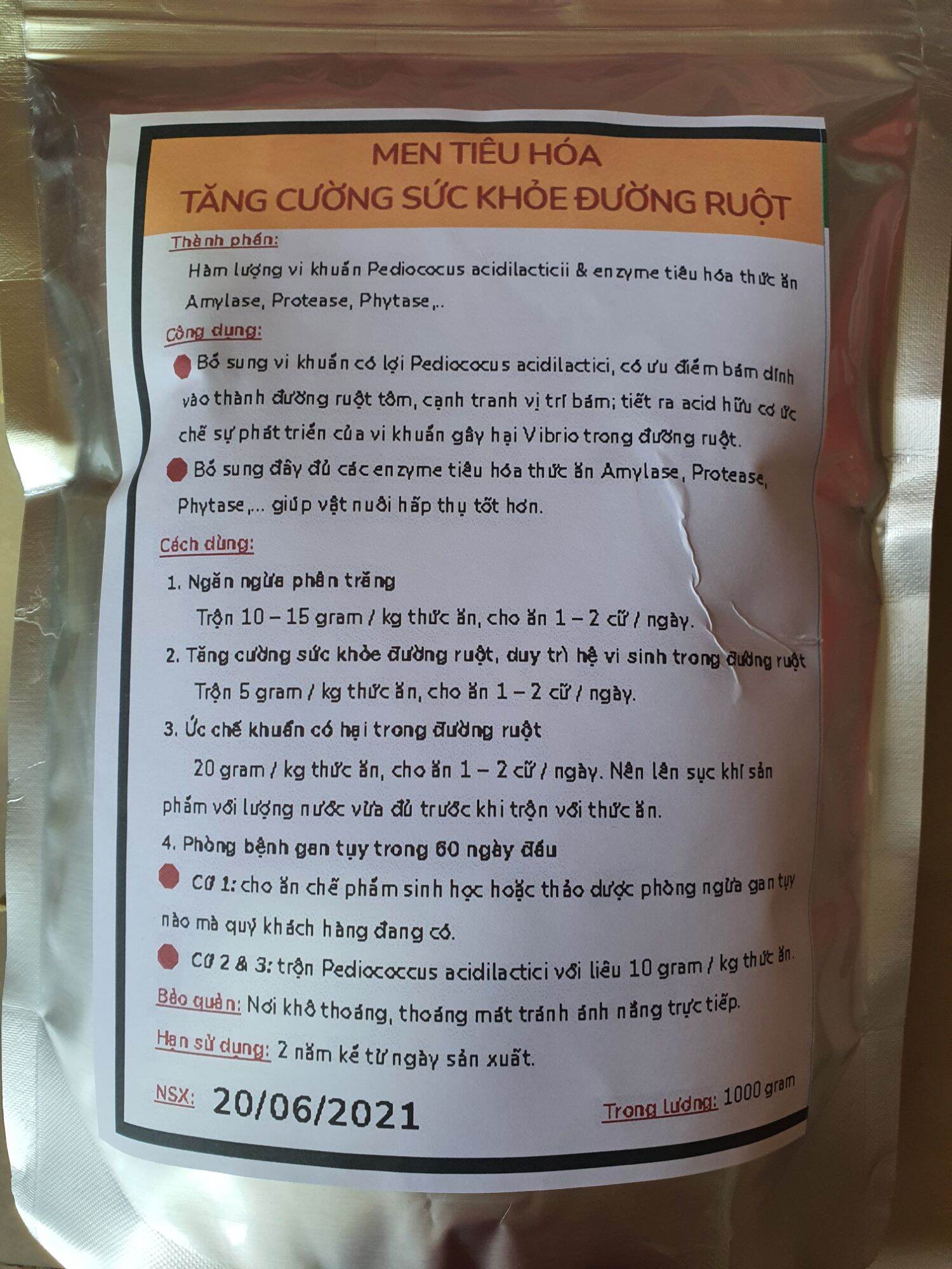 Men tiêu hóa tôm