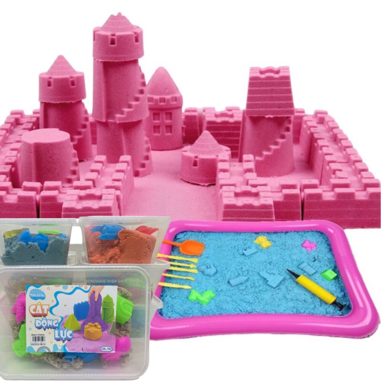 Full set Cát động lực, cát dẻo , cát sinh học, cát đồ chơi cho bé