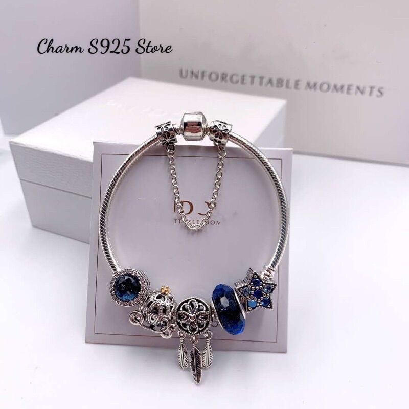 COMBO BỘ VÒNG TAY MIX 6 HẠT CHARM  BẠC S925