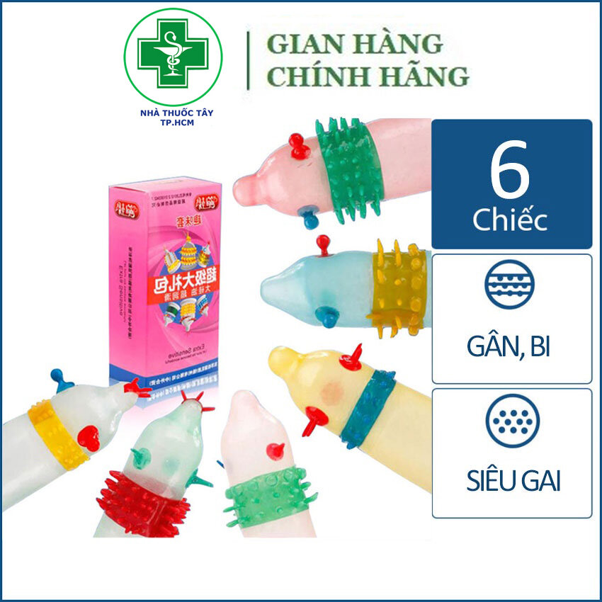 Bao cao su runbo extra sensitive gân gai râu - hộp 6 cái