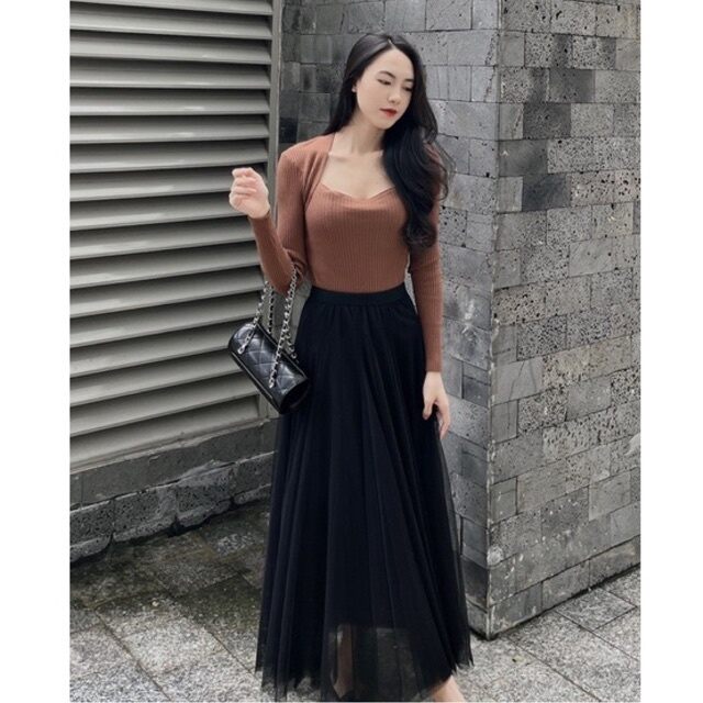Chân váy dài 2 lớp BIG SIZE