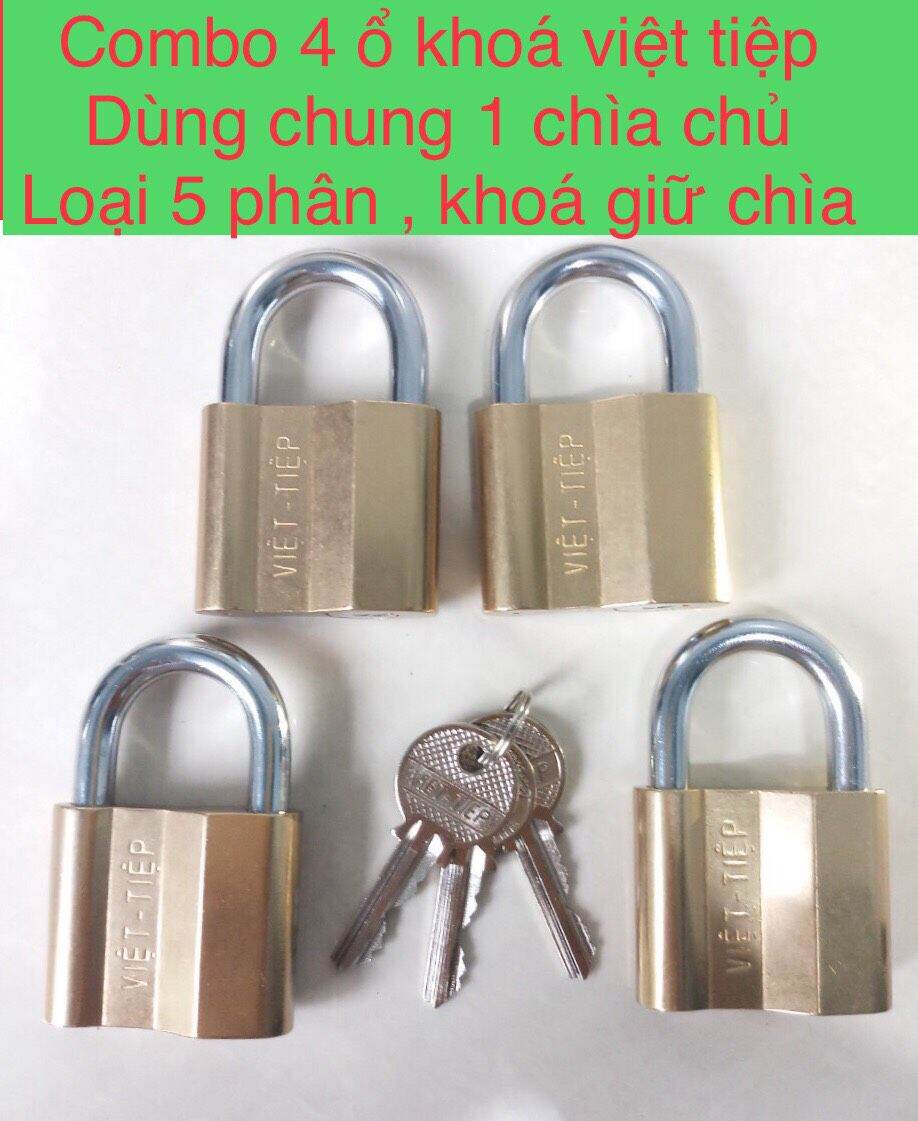 Combo 4 ổ khóa việt tiệp dùng chung 1 chìa