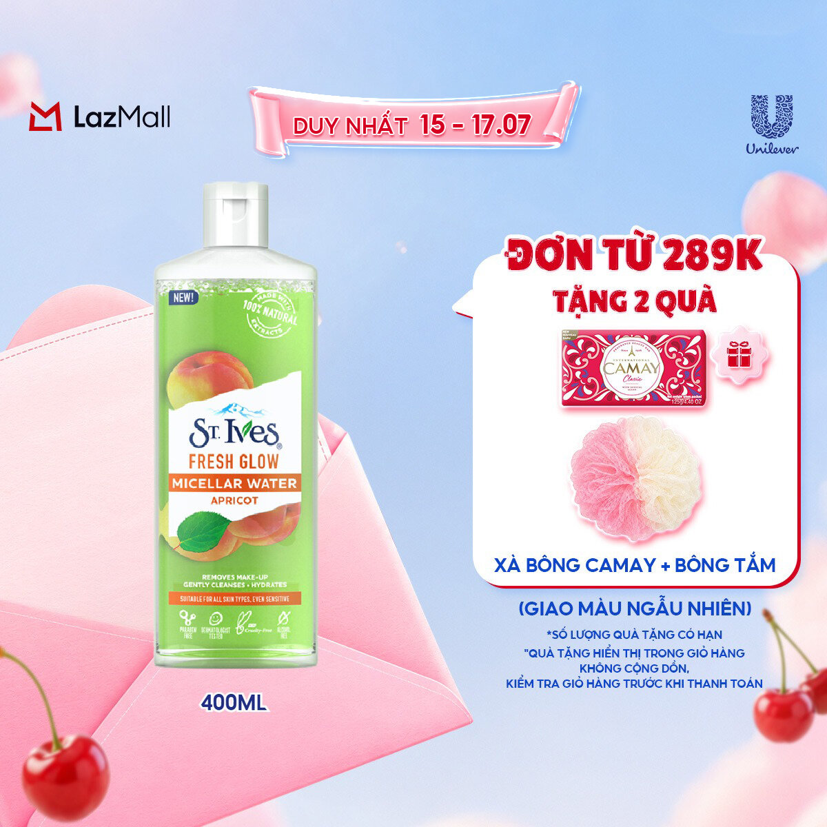 Nước tẩy trang St.ives chiết xuất Trái Mơ 400ml
