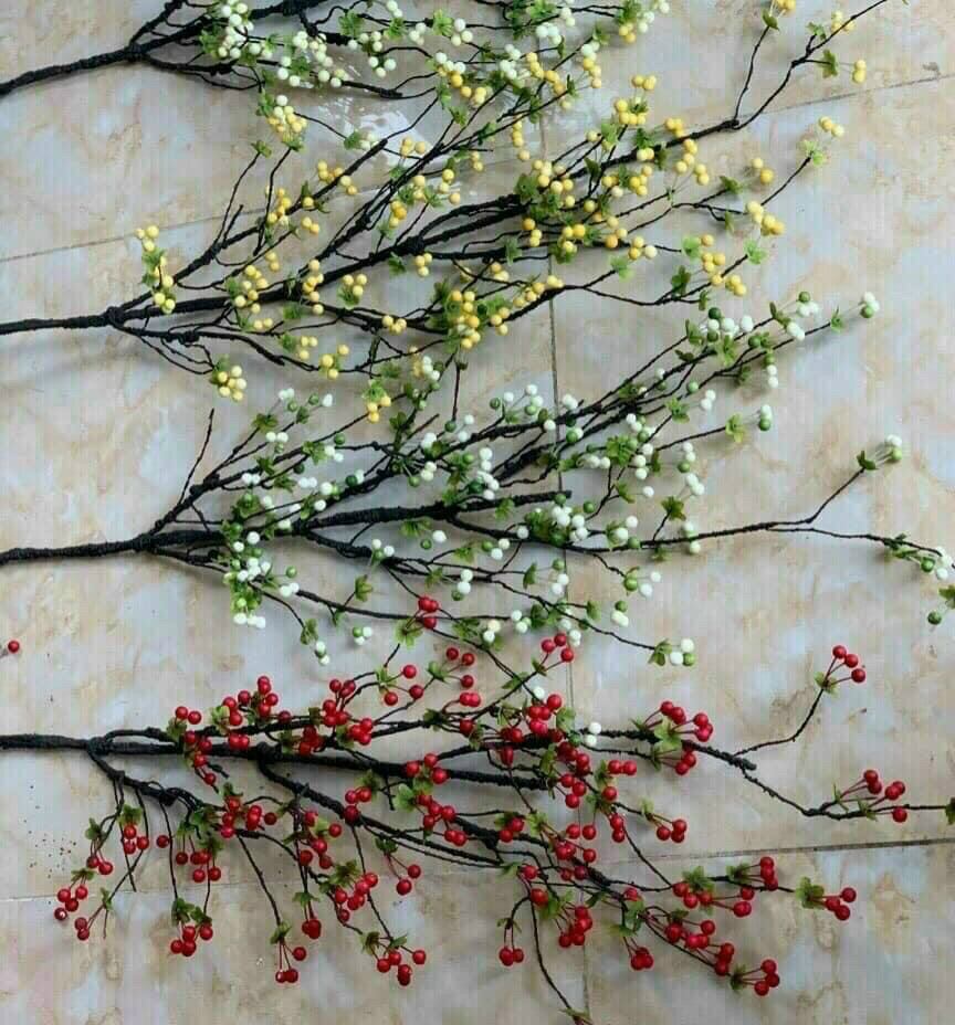 Cành Cherry cổ Hoa Giả Cao Cấp nhập khẩu