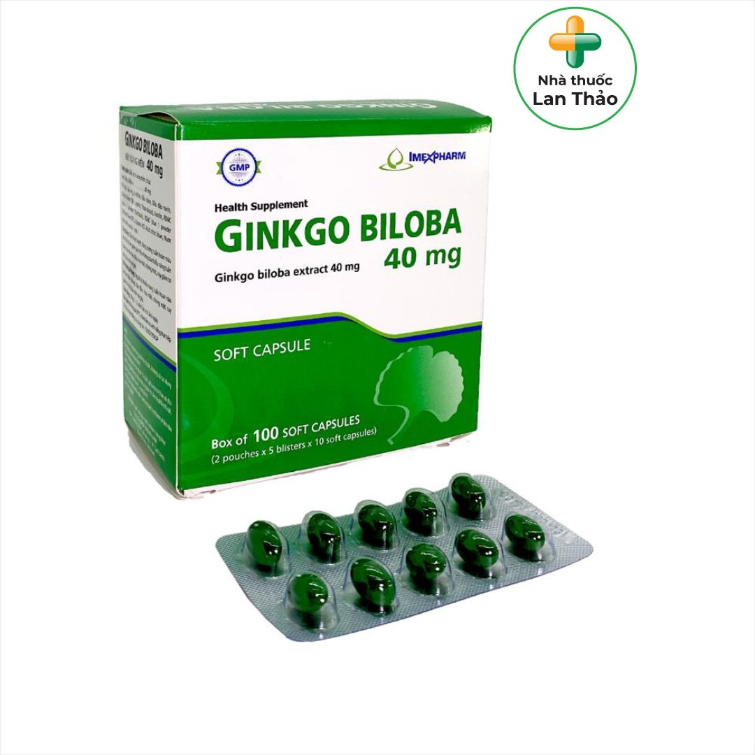 Viên uống bổ não ginkgo biloba 40mg hộp 100 viên