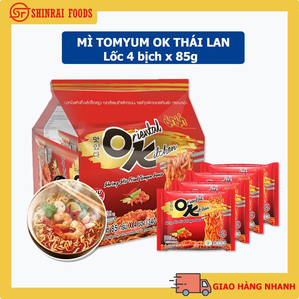 Mỳ trộn Mama Thái Lan - Mỳ trộn sốt trứng muối và mì trộn tomyum lốc 4 gói