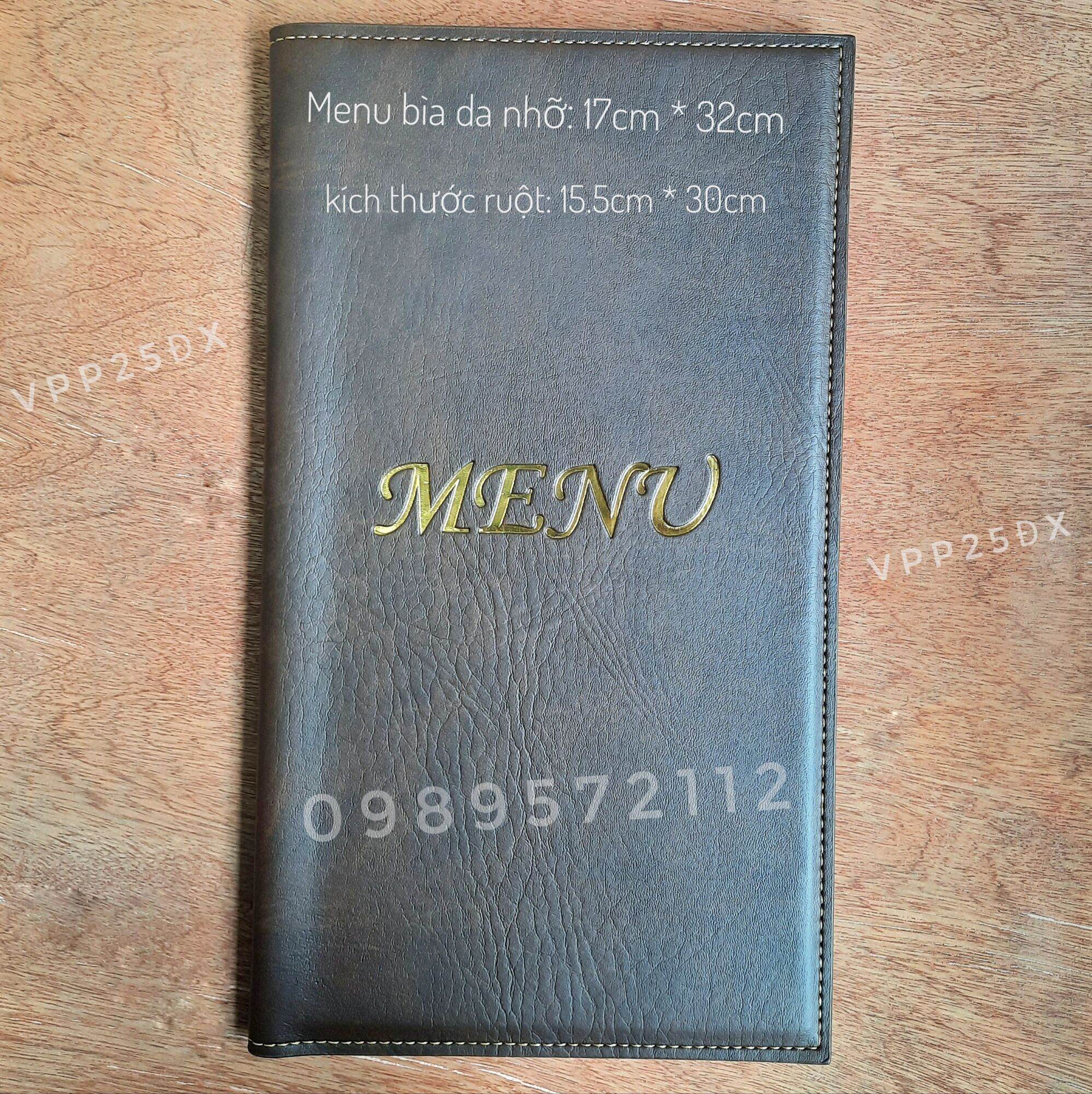 menu bìa da kích thước 17-32cm