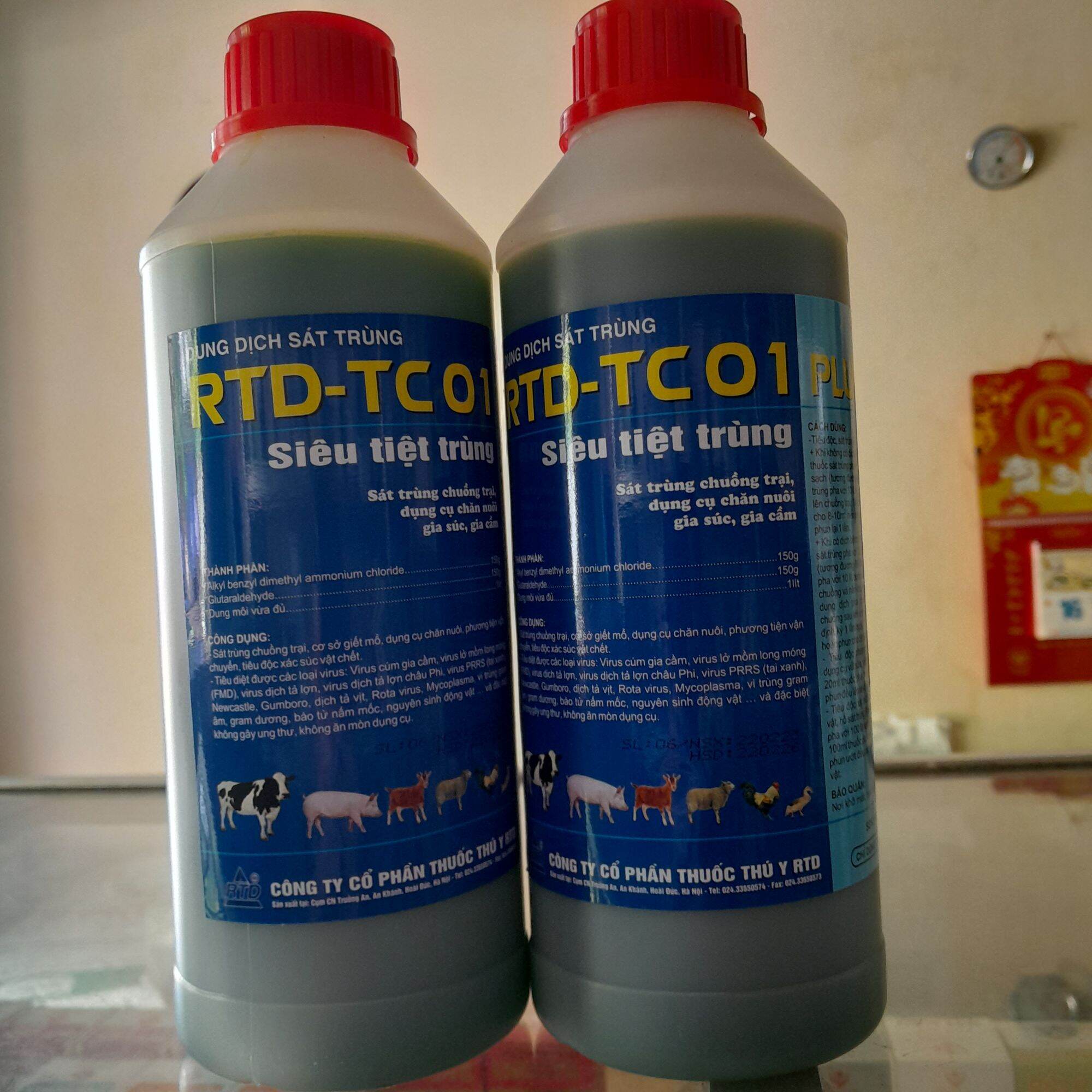 Rtd tc01 sát trùng chuồng trại 1lít sát trùng gà, heo...