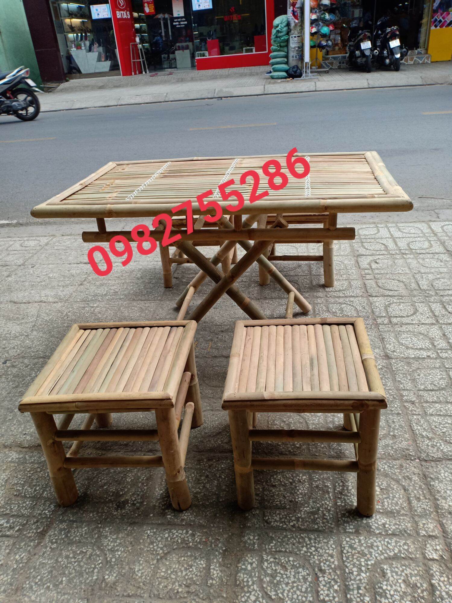 Bộ bàn ghế tre