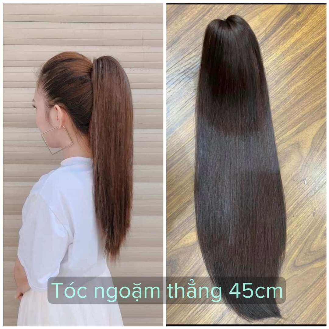 Tóc giả ngoặm đui ngựa thẳng lửng 45cm