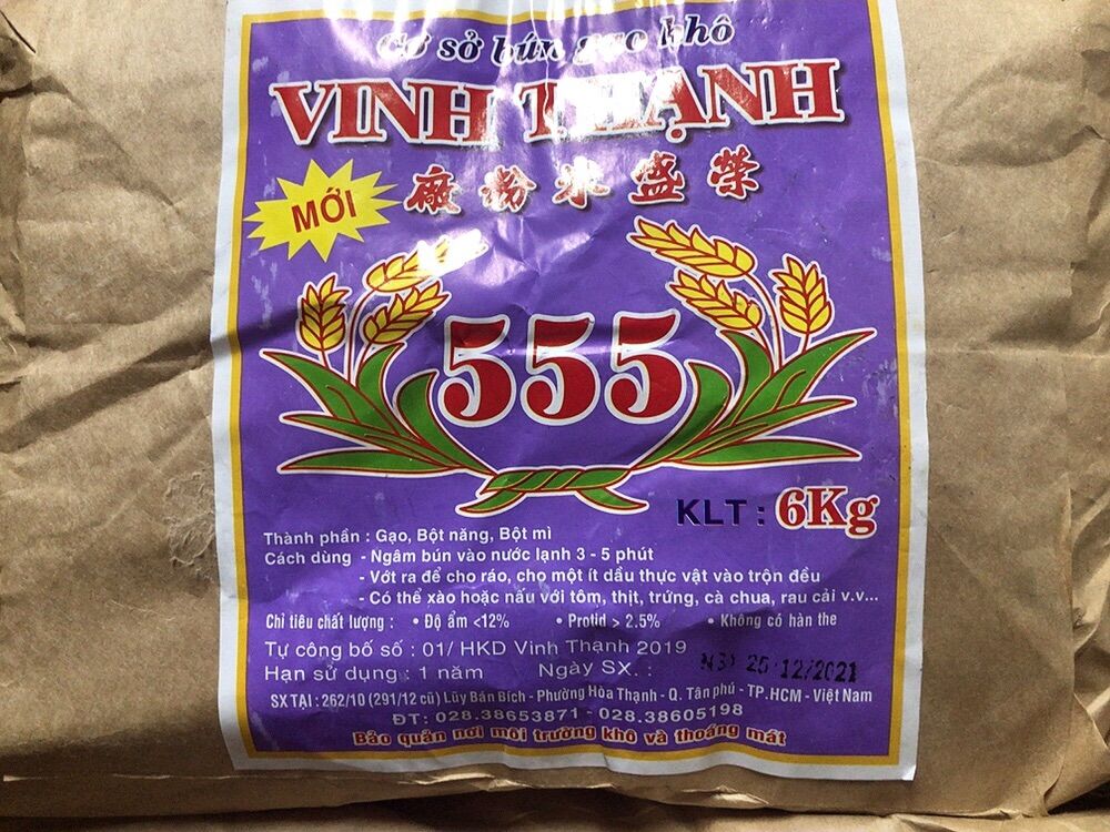Bún gạo khô vinh thạnh 555 cây 6kg