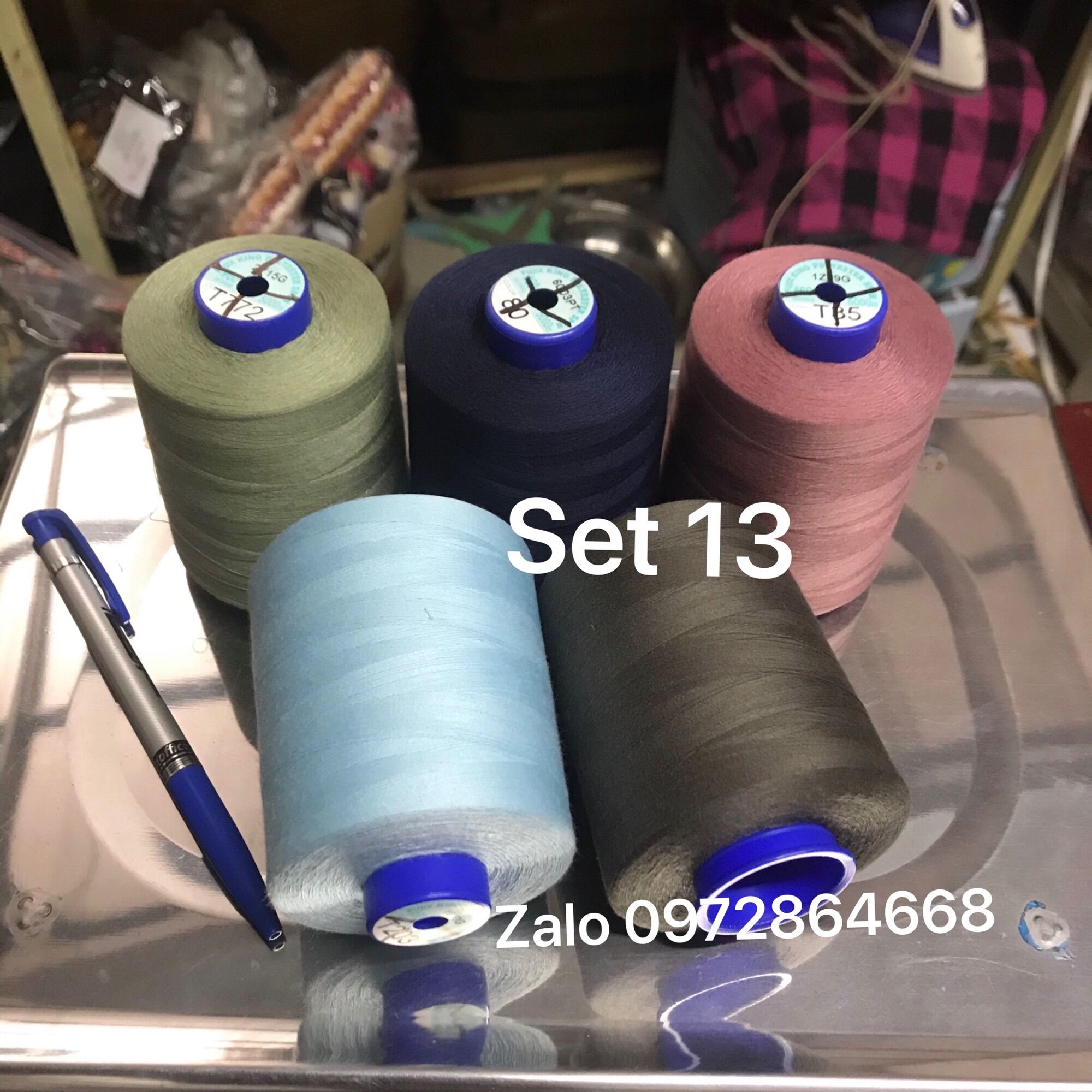 Set 5 cuộn chỉ may quần áo loại 5000m/cuộn