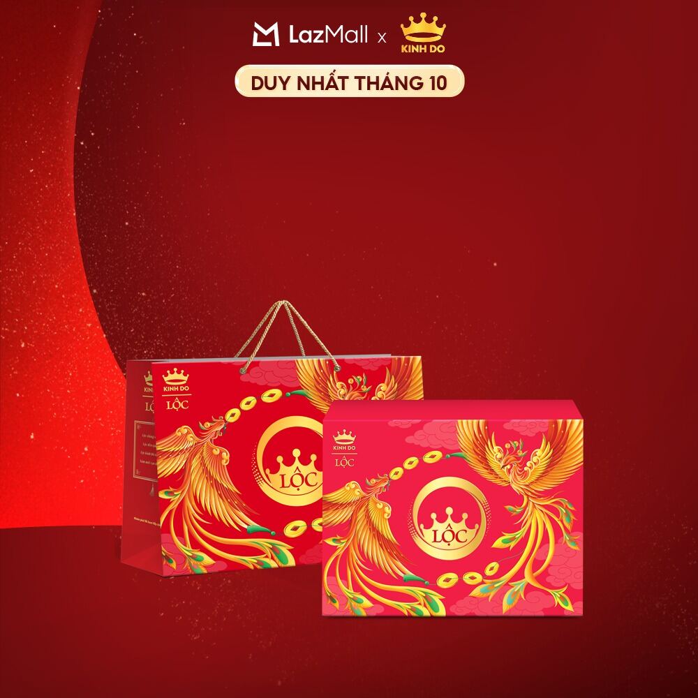 [Date 07/09/2025] [Có Túi Giấy] Bộ Quà Bánh Tết Kinh Đô Lộc Phát - Hộp Giấy 1,077G Bộ Quà Bánh Tết Kinh Đô Lộc Phát - Hộp Giấy 1,077G