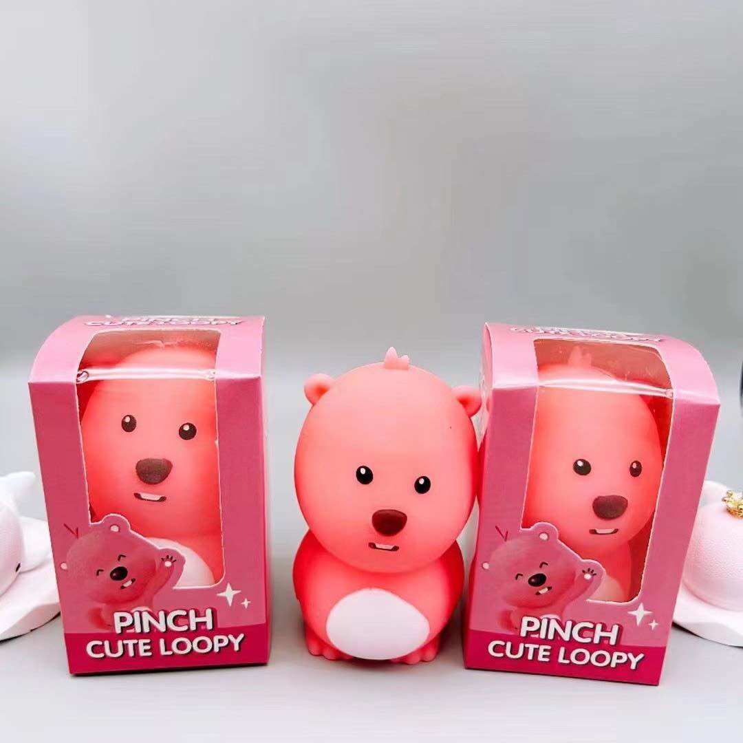 1 em squishy loppy hồng mềm dẻo _ đồ chơi giảm stress dễ thương dành cho bé