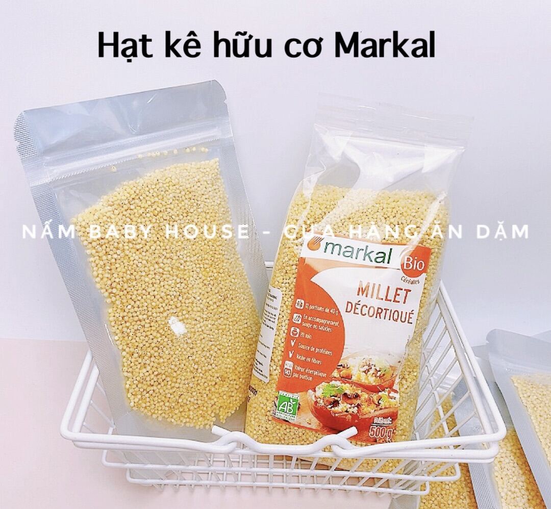 Hạt kê hữu cơ Markal nấu cháo dinh dưỡng cho bé ăn dặm 500g date 6 24