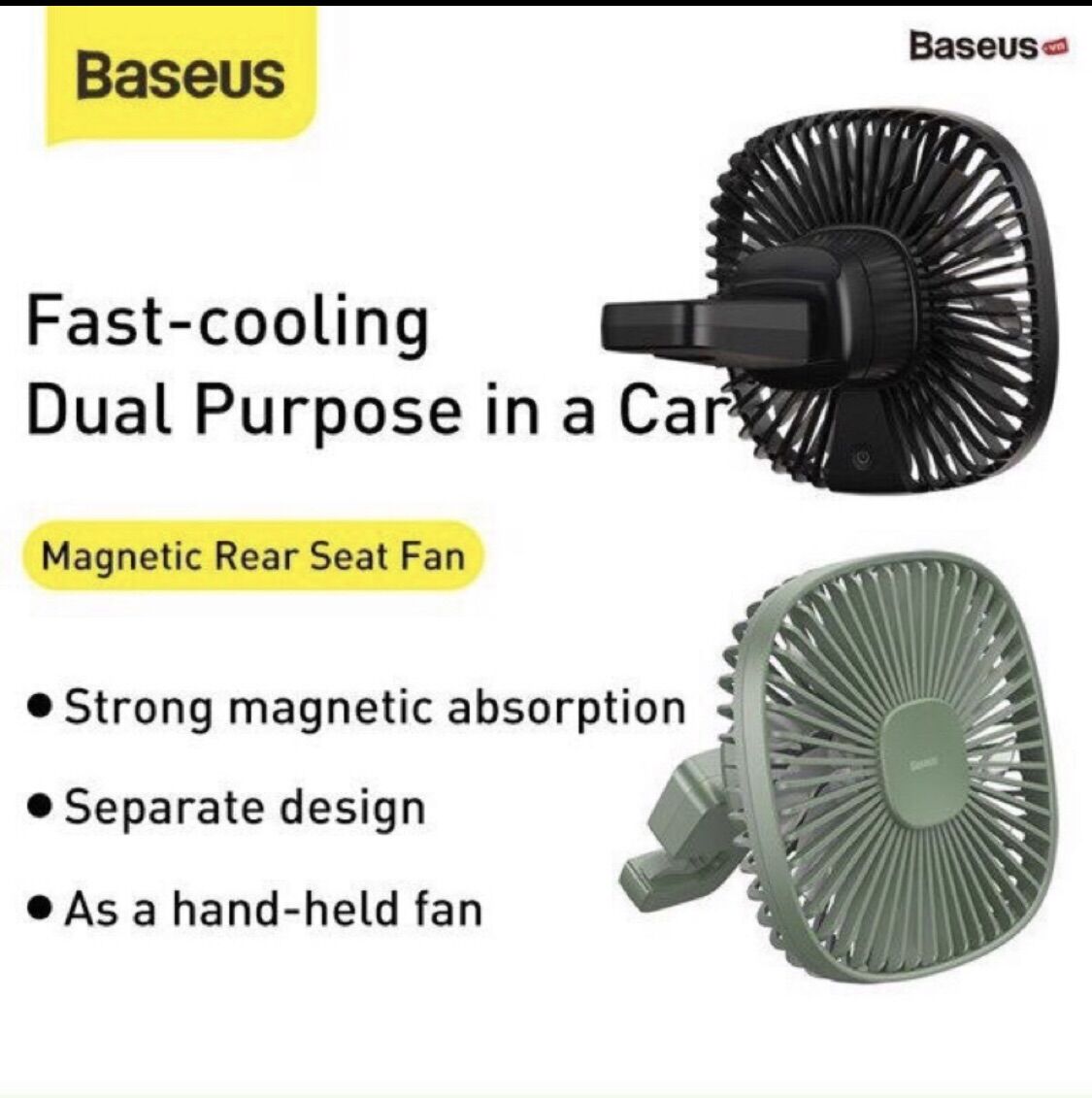 Quạt tích điện mát trong xe ô tô Baseus Natural Wing