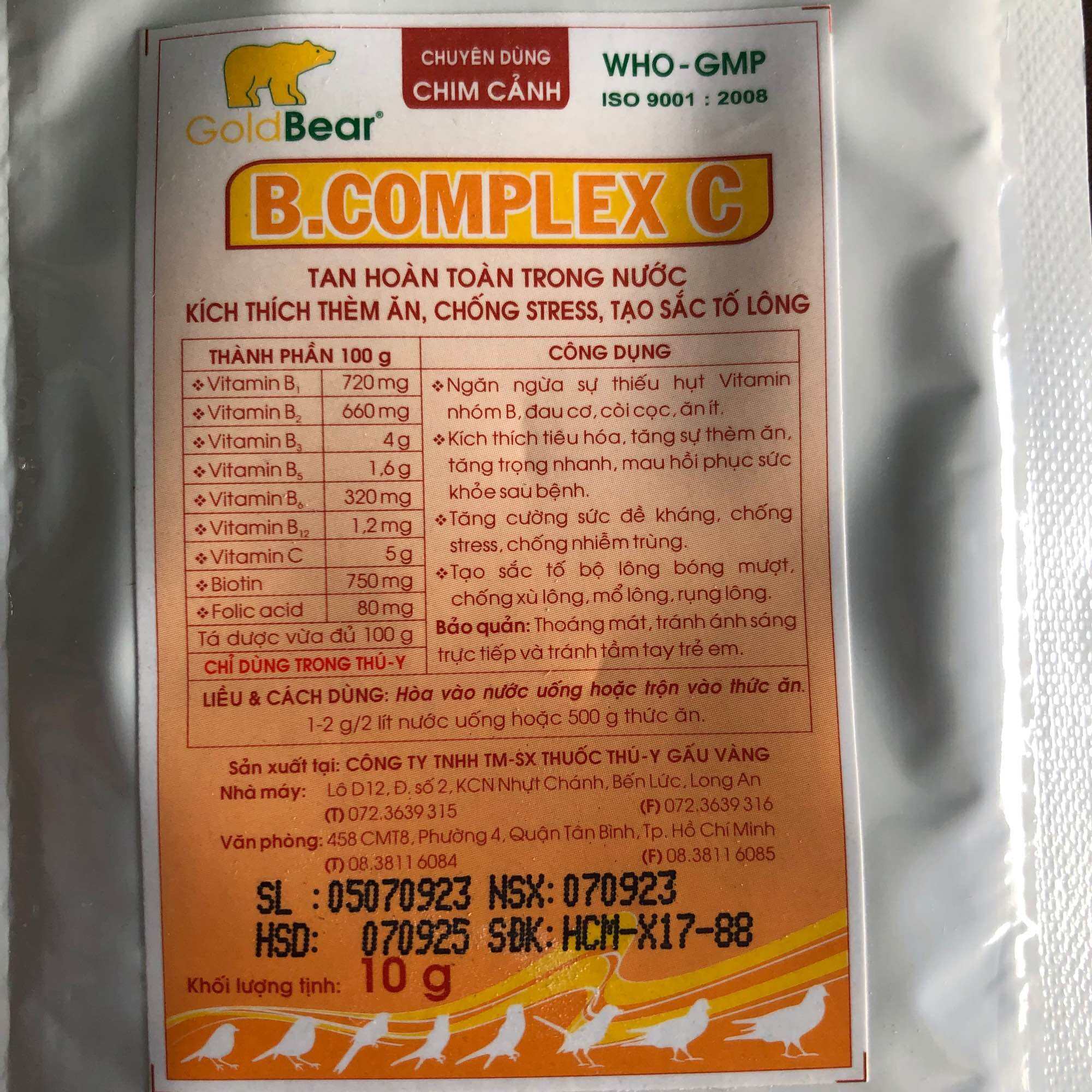 Vitamin B Complex C cho chim cảnh