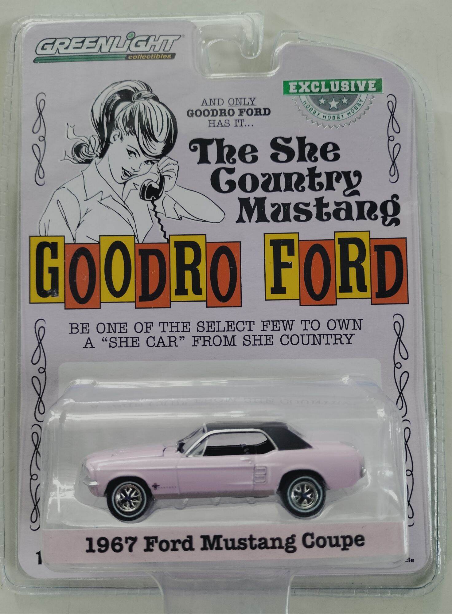 Xe mô hình Greenlight hobby exc. the she country mustang goodro ford 1967