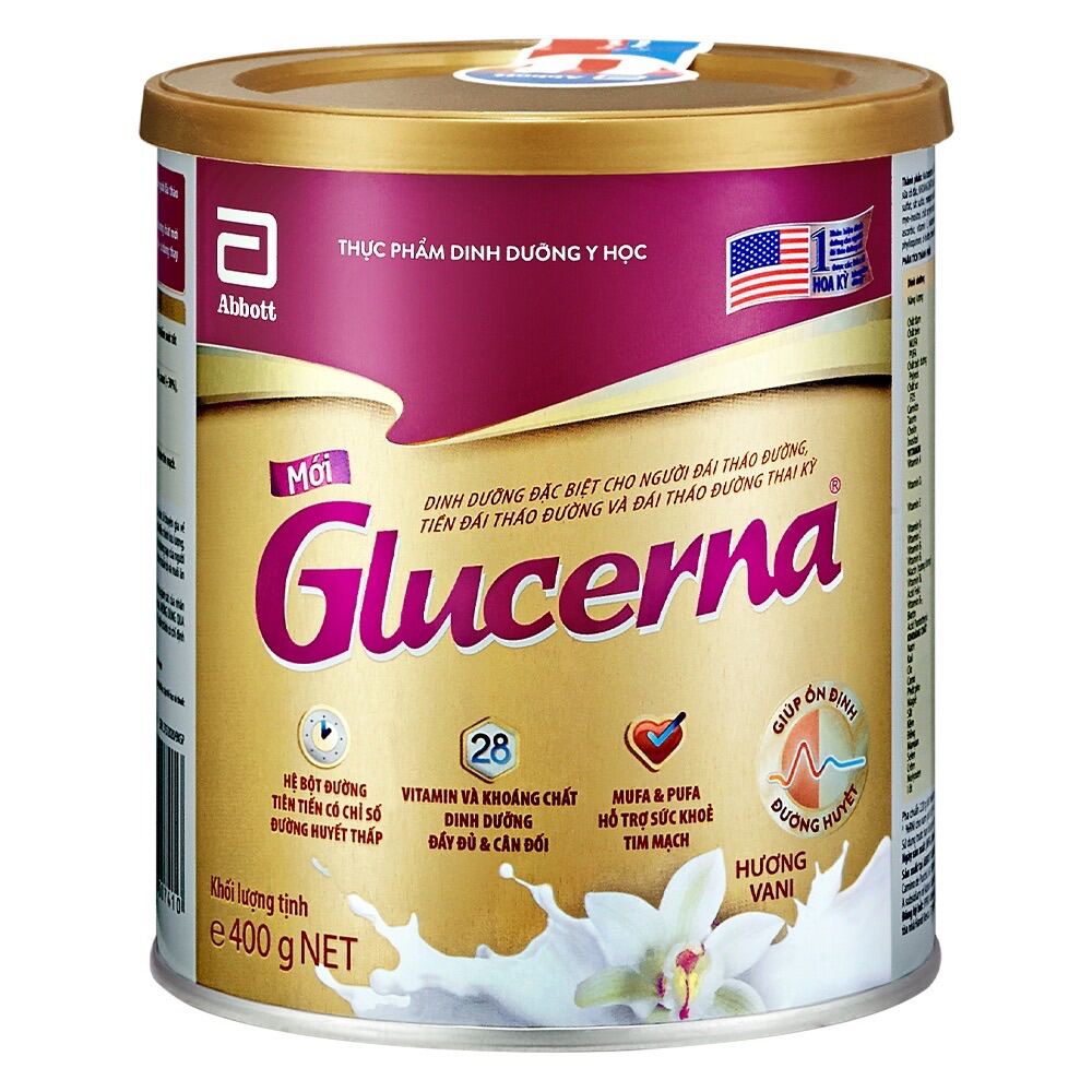 Sữa bột dành cho người tiểu đường Glucerna 400g hương vani.