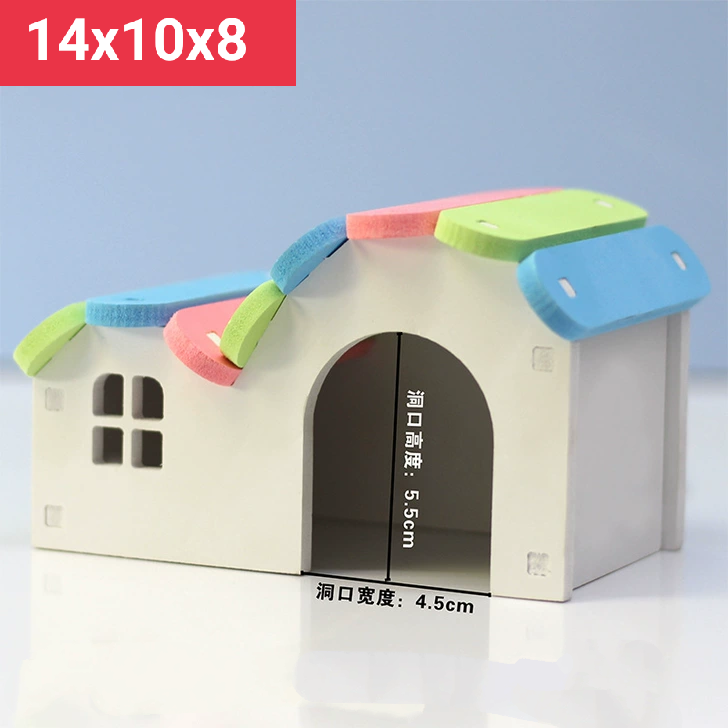 Nhà gỗ mái lượn cho thú cưng nhỏ - Hamster